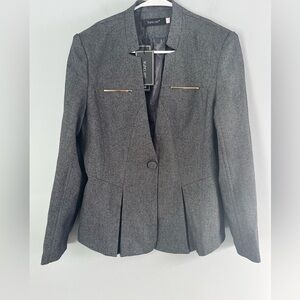 Yunclos Blazer Sz S single button grey NWT